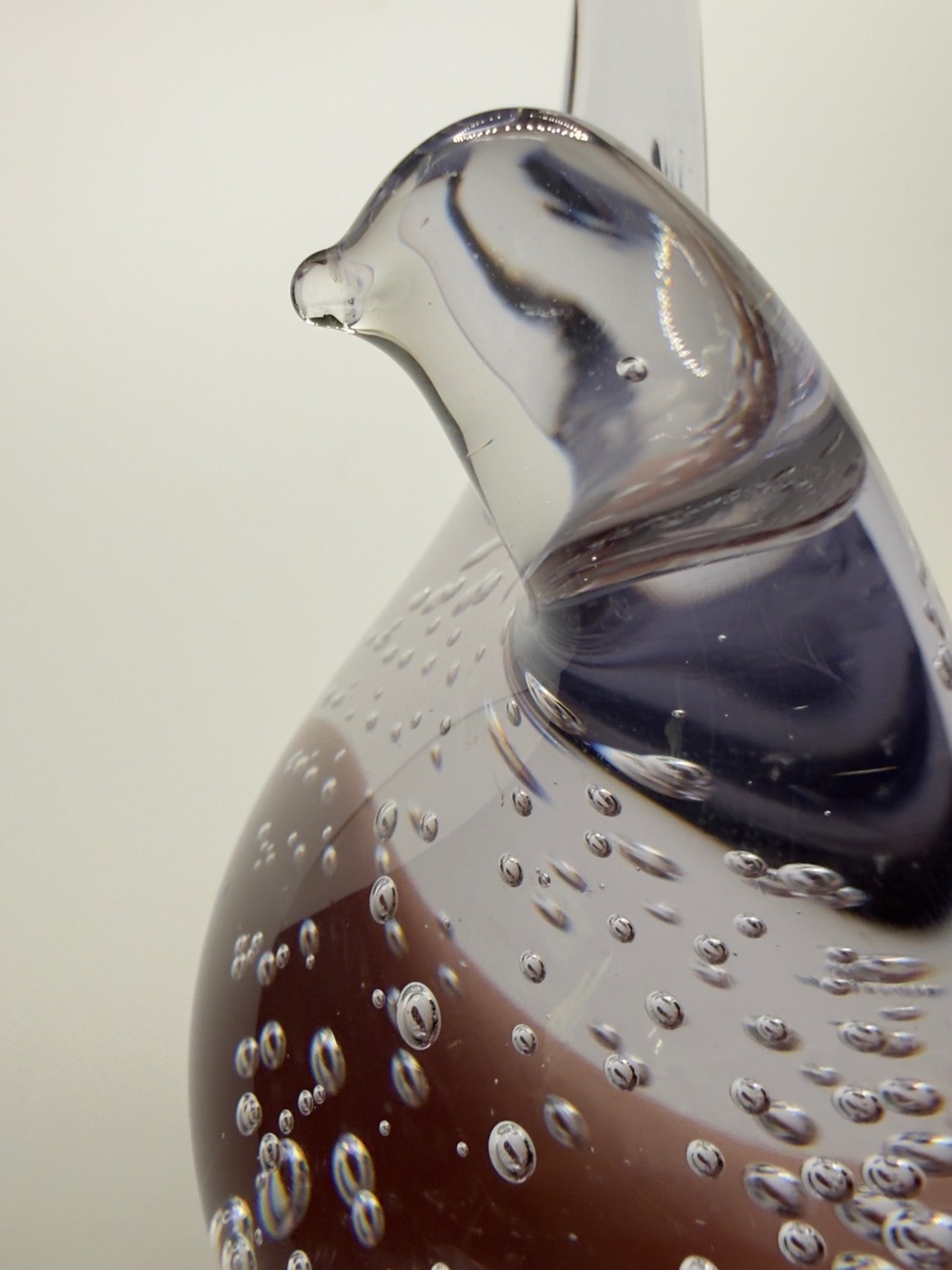 Vintage Art Glass Lefton Controlled Bubble Bird Paperweight Figurine - Picture 4 of 6